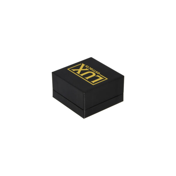 Boîte cadeau avec couvercle et base dorés pour pots de concentré carrés Emballage avec plateau en carton 06 Boîte carrée pour bocaux de concentré